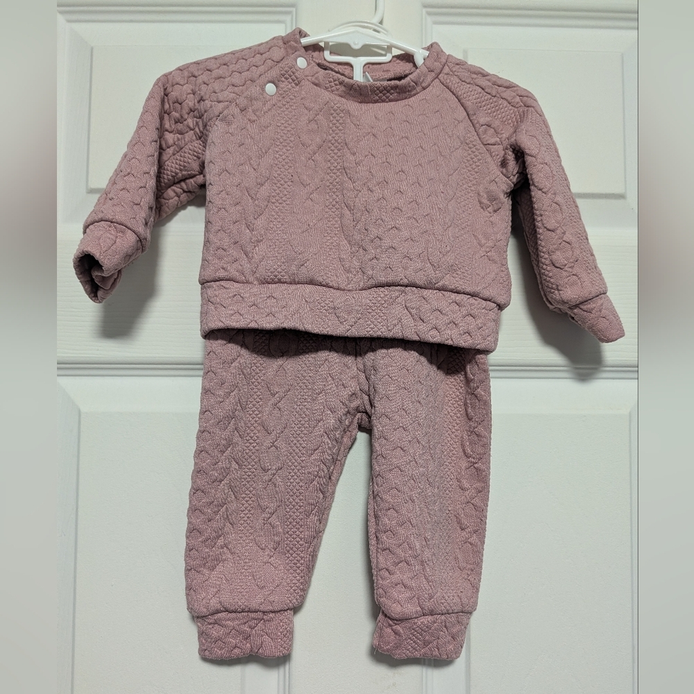 No Brand Pink Quilted Baby Outfit Sise 3-6 Months
